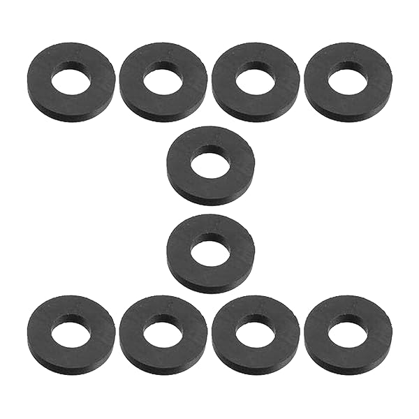 Ofowin 10Pcs, NBR ゴム平ワッシャー 平座金 13mm OD 6mm ID 1.6mm 厚さ, 蛇口パイプ 水ホース用 ホワイト バルブ 防振