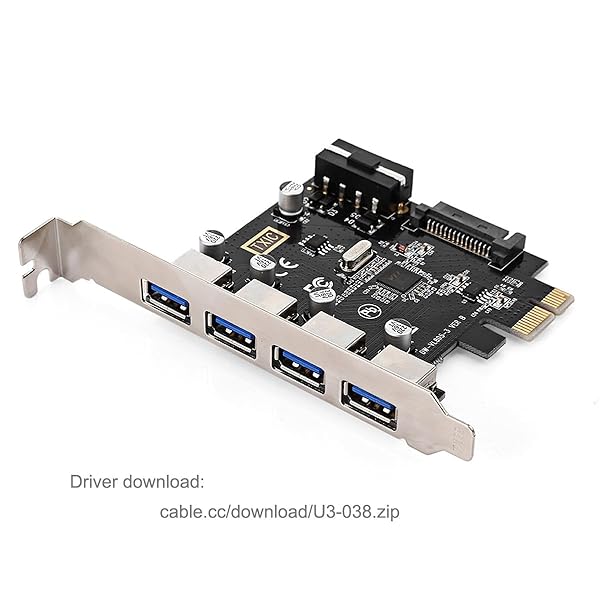 CYカード4ポートPCI-EからUSB 3.0 HUB PCI Express拡張アダプタ、マザーボード5 Gbps用