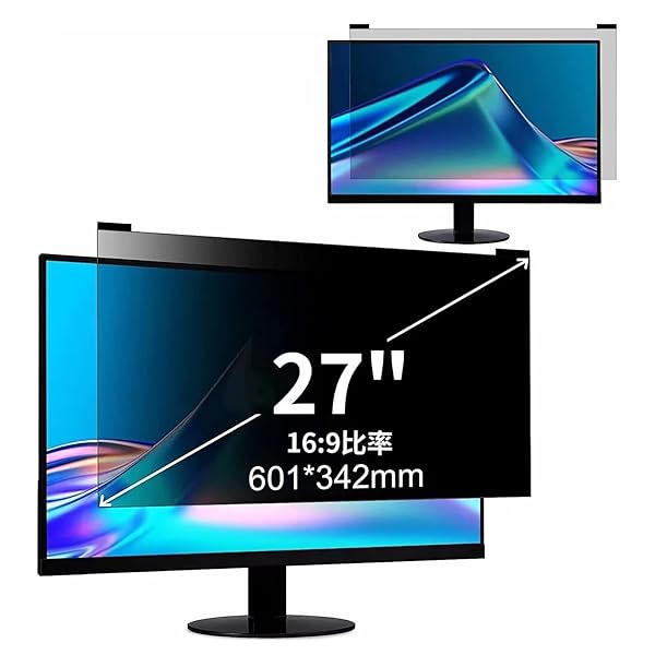 JPフィルム専門製造所 マグネット式 27インチ(16:9)覗き見防止フィルター プライバシーフィルター ブル..