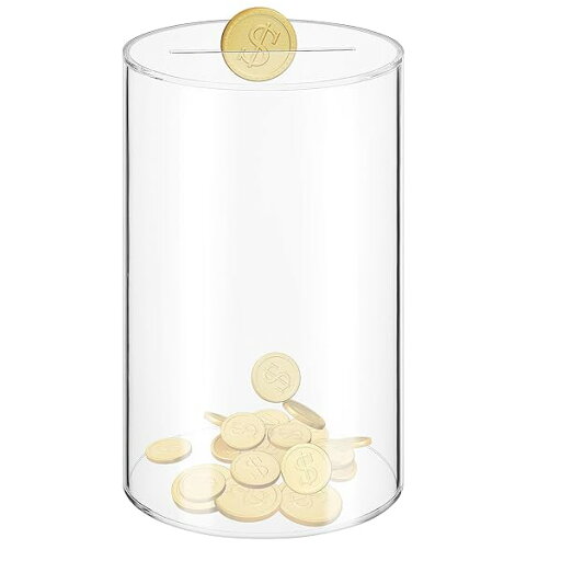EXCEART 開かない貯金箱 円筒形の透明な貯金箱 貯金箱 おしゃれ 全透明 クリア 大容量アクリル貯金箱 入金だけして出金できない EXCEART 開かない貯金箱 円筒形の透明な貯金箱 貯金箱 おしゃれ 全透明 クリア 大容量アクリル貯金箱 入金だけして出金できない