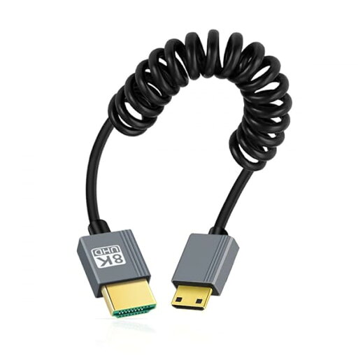 CY ケーブル ミニ HDMI 2.1 オス - HDMI オス 8K 60Hz ストレッチ コイル ケーブル HDTV コンピューター ラップトップ モニター用 (100cm) CY ケーブル ミニ HDMI 2.1 オス - HDMI オス 8K 60Hz ストレッチ コイル ケーブル HDTV コンピューター ラップトップ モニター用 (100cm)
