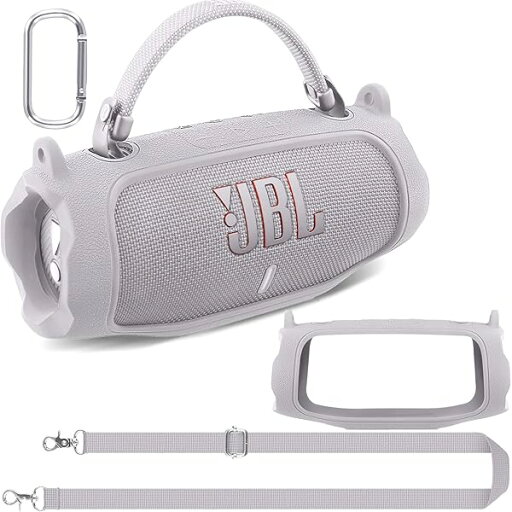 (ケースのみ)JBL Charge 6 ポータブルスピーカー用シリコンケース ショルダーストラップ付き,ホワイト‐co2CREA (ケースのみ)JBL Charge 6 ポータブルスピーカー用シリコンケース ショルダーストラップ付き,ホワイト‐co2CREA