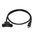 CERRXIAN パネルマウント Mini USBオス -Mini USBメス延長ケーブル データ送信+充電 Mini USB M/F 50cm (MINI F/M)