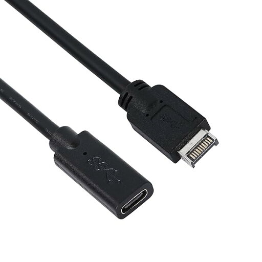 CERRXIAN USB3.1フロントパネル延長ケーブル,Type E男性からType C女性アダプターケーブル-0.3M/1FT CERRXIAN USB3.1フロントパネル延長ケーブル,Type E男性からType C女性アダプターケーブル-0.3M/1FT