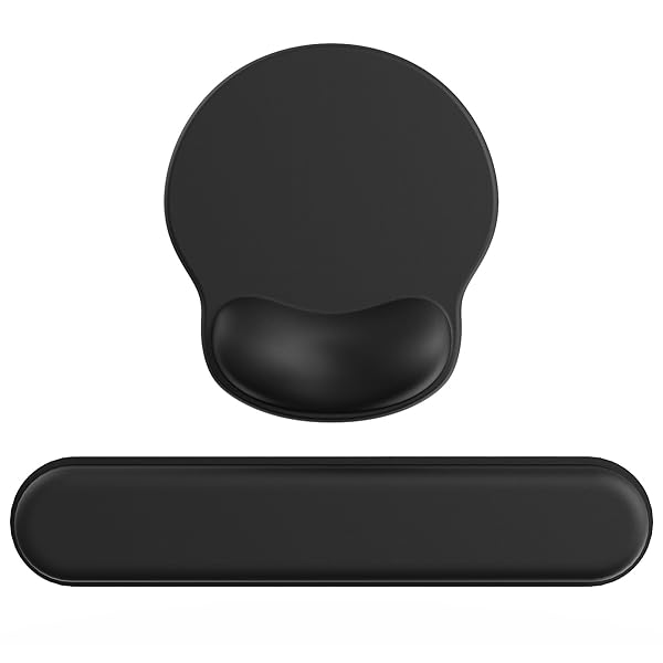 Laborio マウスパッド リストレスト 一体型マウスパッド 手首サポート 人間工学に基づいた (ブラックセ..