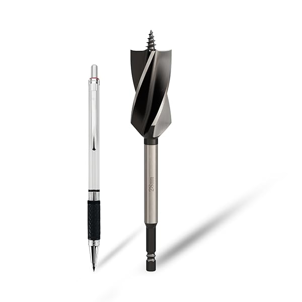 CSOOM 木工用ドリルビット・先ネジ木工用ドリルビット 高炭素鋼 オーガードリルビット 6.35mm 六角軸 (..