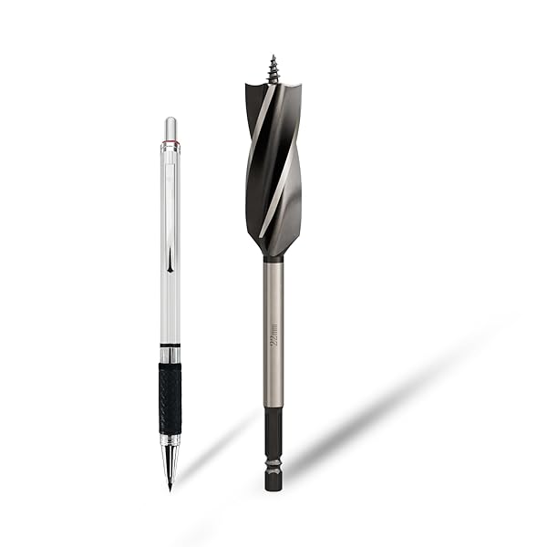 CSOOM 木工用ドリルビット・先ネジ木工用ドリルビット 高炭素鋼オーガードリルビット 6.35mm 六角軸 (..