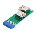 chenyang USB 3.0 Type A メス デュアルポート マザーボード 20ピン 19ピン ボックス ヘッダースロット ハブアダプター PCBA LED付き