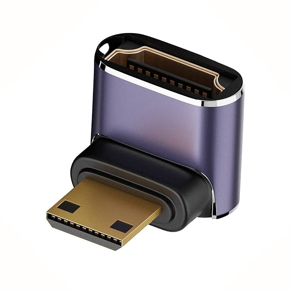 CY 8KケーブルアップアングルミニHDMIオス-HDMI 2.1メスUHD延長ゴールドコンバーターアダプター8K 60hz..