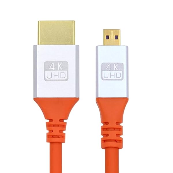 CYケーブル Micro HDMI 4K - HDMI ウルトラソフト ハイフレックス HDTVケーブル ハイパースーパーフレキシブルコード 高速タイプAオス-オス コンピューターHDTV用 1.0M