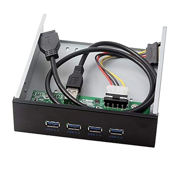 Cablecc USB 3.0 ハブ 4ポート フロントパネルからマザーボード 20ピンコネクタケーブル 5.25 CD-ROMベイ用