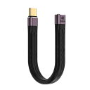 CY USB4延長オス-メスケーブル 13cm スリムフラットオス toF 40Gbps 100W充電、8K@60Hz。