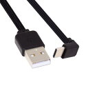 CY 13cm USB 2.0 Type-A オス - USB-C Type-C 上向き90度データ フラットスリムFPCケーブル FPVディスク電話用