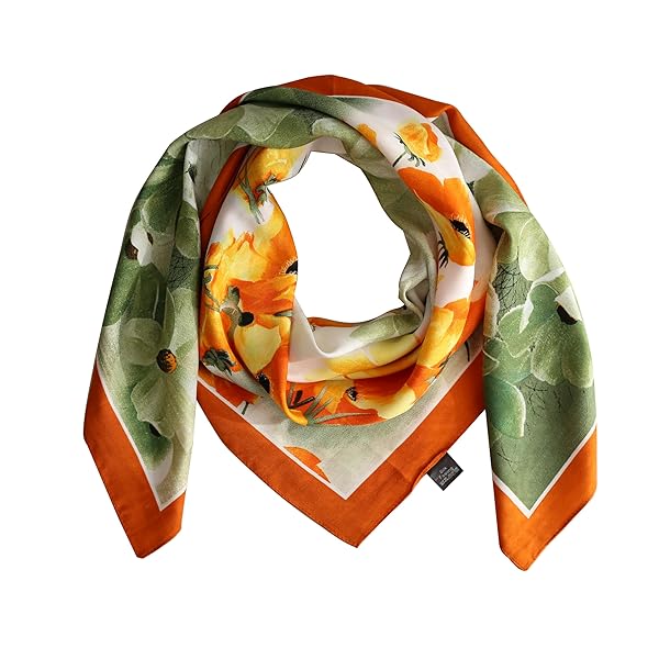 [BRMM MIA] 90cm スカーフ レディース 正方形 シルク風 スカーフ 大判 通勤 旅行 バッグ オーナメント..