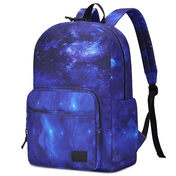 VASCHY リュック 通学, 軽量 レディース メンズ 大容量 通勤 旅行 おしゃれ 防水 バックパック 高校生 女子 カジュアル アウトドア ブルー 星空柄