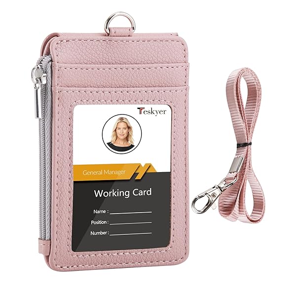 [Teskyer] IDカードホルダー ネームホルダー 名札ホルダー カードケース 五つポケット 小銭入れ コイン..