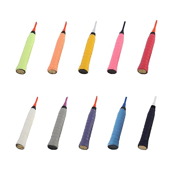 サムコス グリップテープ 10枚セット バドミントングリップ 滑り止めテープ テニス グリップ テープ 通気性 吸汗 多孔型 衝撃吸収 ゴルフ/釣り竿/テニス/バドミントン用 (10色)