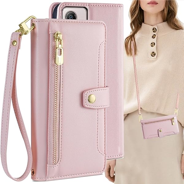 moto g53y 5G / moto g53j 5G / moto g13 ケース 手帳型 ショルダー 適用 手帳 【 ストラップ 長+短 2..