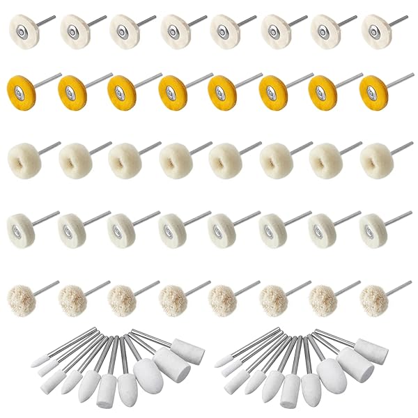 Bestgleリューター バフ3mm軸 羊毛 フェルト バフ 3mm 軸 ウールバフ 鏡面 研磨 や 金属 磨き 仕上げ ..