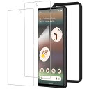 HUAKE pixel 6a フィルム【(2枚)ガラスフィルム +ガイド枠付き】ガラスフィルム google pixel 6a 用 国産硝子素材製 強化 ガラス...