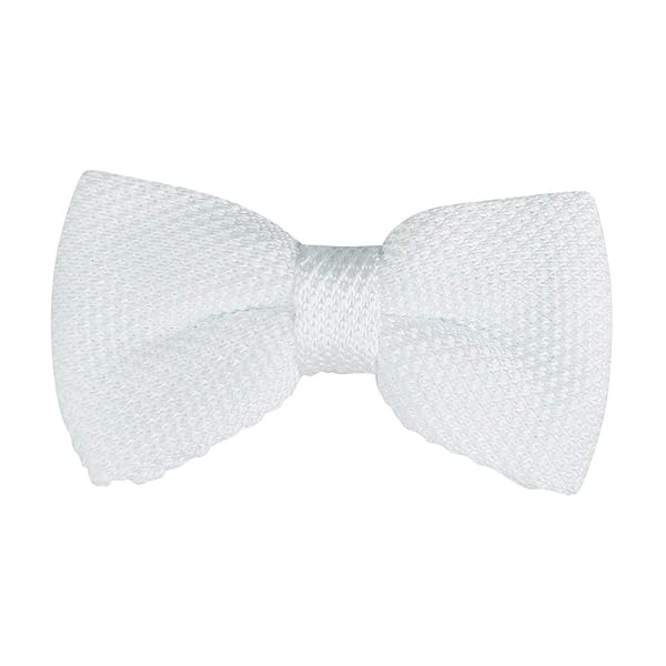 [Allegra K] ニット ボウタイ 蝶ネクタイリボン 結婚式 卒業式 調整可能 メンズ レディース ホワイト 6 x 11 cm