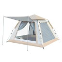 Jumei テント ポップアップテント 自動展開テント テント 前室あり ワンタッチテント キャンプテント 3-6人用 簡易テント ダブルドア・窓 210D 初心者向け 簡単設営 キャンピングテント 二重層 通気 防風 防水 耐水圧2000mm UV