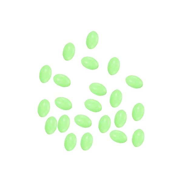 PATIKIL 6x4mm ルミナス釣りビーズ 200個 ソフト プラスチック グロー釣り餌 卵 リグビード タックルツ..