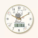 Nbdeal 掛け時計 電波時計 日付 曜日表示 猫 直径30cm 連続秒針 無音 アナログ M-D3338