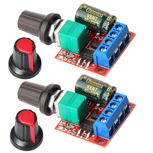 KILIGEN 2個 5A 5V-35Vミニ DC モータ PWM 速度コント ローラー スピード コントロール スイッチ調整可..