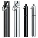 金属製ポータブルつまようじホルダー、アルミニウム合金ポケットつまようじホルダー アルミニウム防水ケース つまようじ容器 キーホルダー付き アウトドアピクニックや...