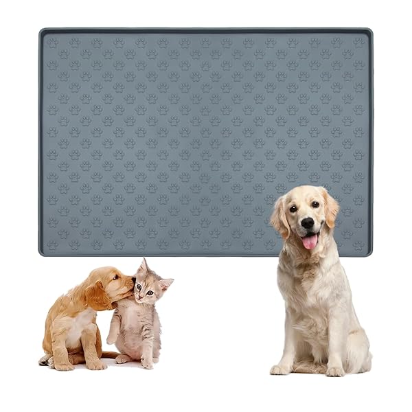 BaraRose 犬 トイレトレー シリコン ワイド トイレトレー ワイド 【可愛い肉球柄 &】エッジ加工で漏れ..