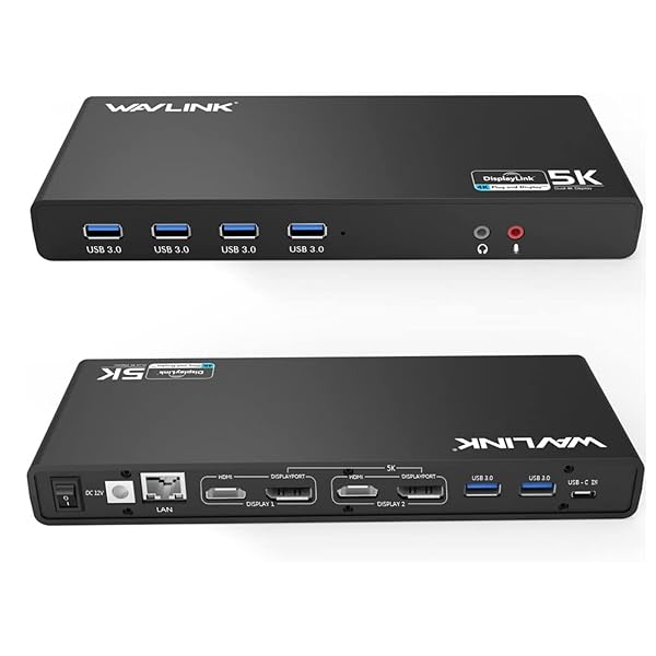WAVLINK USB3.0 ユニバーサル ウルトラ5K ドッキングステーション デュアル4Kドッキングステーション u..