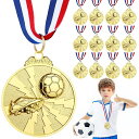 Hianjoo 12枚 子供用 メダル 金メダル 金属製 ストラップ付き 運動会 記念 優勝 保育園 幼稚園 誕生日 大会 スポーツ ゲーム サッカー試合 順位