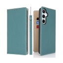 Havaya Galaxy S25 ケース ギャラクシーS25 ケース 手帳型 本革 ストラップ SC-51F スマホケース SCG31 レザー au 耐衝撃 docomo SoftBank カード収納-スカイブルー