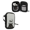 kwmobile in-ear Headphones対応 ケース - イヤホンケース ネオプレン ポーチ キュートな猫デザイン