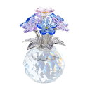 カラフル K9 クリスタル フォーゲットミーノット クリスタルフラワー 忘れな草の花の置物、女性への誕生日プレゼント 友人や姉妹への結婚記念日 退職祝いの贈り物...