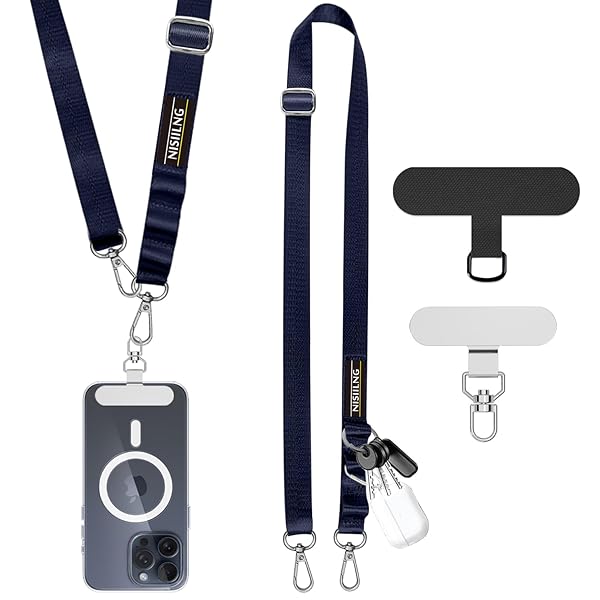 スマホショルダー スマホストラップ 斜めがけ 首掛け 肩掛け 太め ショルダー ストラップ 携帯スマホ ストラップ ホルダー 任意のスマホ にも対応 ネックストラップ 紛失防止 落下防止 長さ調整可能 ストラップ 1本+タグパッチ2枚入り
