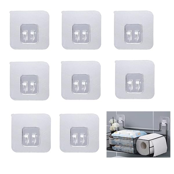 nalaina 浴室ラックテープ 壁掛けラック用テープ （8枚セット） 強力粘着テープ 歯ブラシフック 鉄棚固..