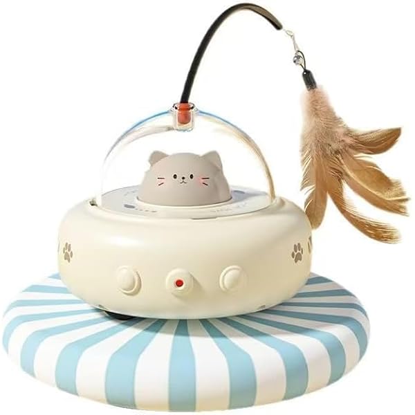 猫おもちゃ 猫じゃらし 電動猫用電動おもちゃ 猫用おもちゃ 釣り式 ペット竿状 給餌式 ペット用品 遊ぶ..