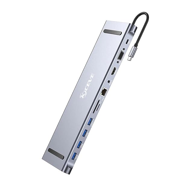 KCEVE USB C Type-C ハブ(11-in-1) 、100W PD対応 HDMI 出力 4K@30Hz LAN ハブ USB ハブ 1*USB3.0+3*US..