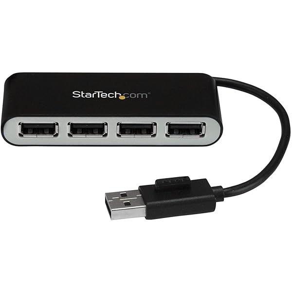 StarTech.com 4ポートUSB 2.0ハブ 本体一体型ケーブル コンパクトミニUSBハブ バスパワー対応 ST4200MI..