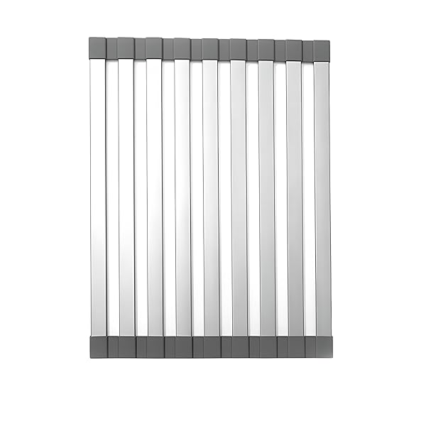 Gorocking 水切りラック 折りたたみ キッチン シンク 食器 水切り ステンレス 42/48/55cm (グレー, 55×..