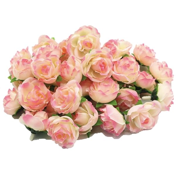 (Mikishin) バラ 造花 50個 3cm ブーケ ローズ 薔薇 結婚式 装飾 (ローズピンク)