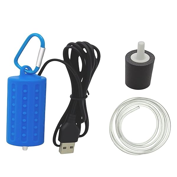 winova 5V USB給電式 ミニエアーポンプ 軽量静音 酸素ポンプ コンパクト設計 バックル付き 水槽 釣り ..