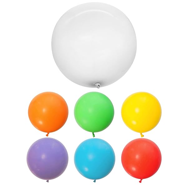 Mikankawa 大きい風船 充気後約90cm 7色セット 36インチバルーン ラテックス 厚手 割れにくい 真っ丸い パーティー お祝い 罰ゲーム 運動会 文化祭 (7色-普通)