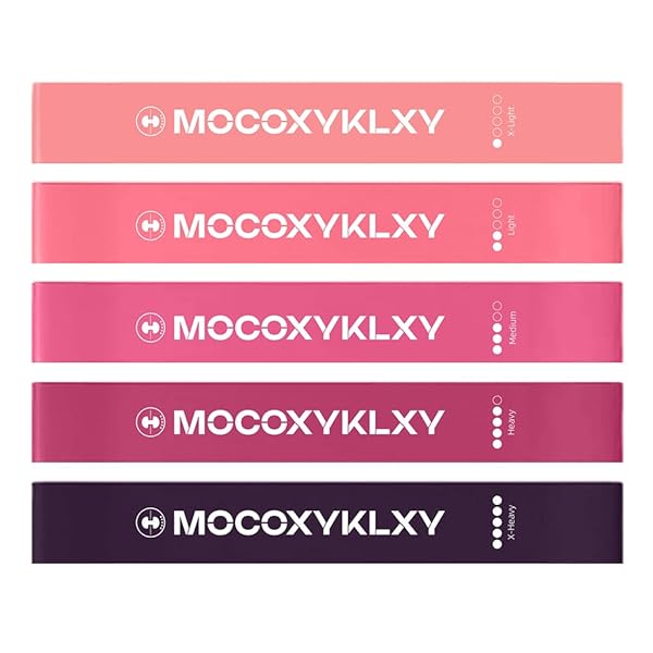 MOCOXYKLXY トレーニングチューブ 筋トレストレッチバンド5つの異なる強度エクササイズバンドドセット ..