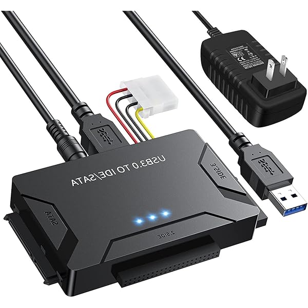 Runbod SATA USB 変換ケーブル 3.5インチ HDD IDE USB 変換ケーブル 2.5インチ HDD SSD IDE SATA USB 変換アダプター 光学ドライブ対応 最大6TB USB3.0 5Gbps高速転送 電源アダプタ付き
