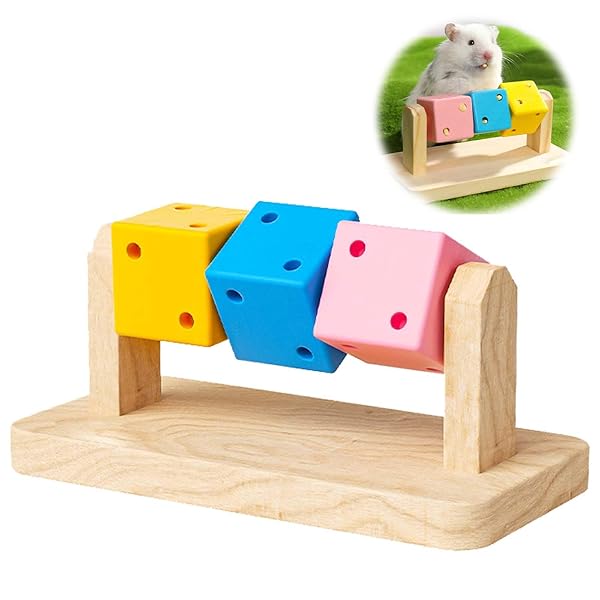 PAVIKE ハムスターおもちゃ 木 ハムスター噛むおもちゃ ハムスター玩具 木製 木製プラットフォーム モ..