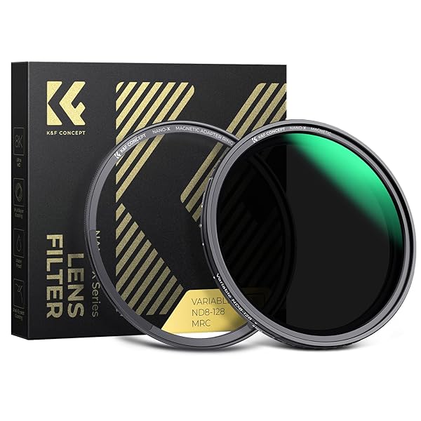 K&F CONCEPT 82mm マグネット可変NDフィルターND8-ND128 X状ムラ無し 日本製AGC光学ガラス HD超解像力 低い反射率 28層ナノコーティング 撥水防汚キズ防止 薄枠 ビデオ/風景撮影のレンズフィルター【メーカー直営店】