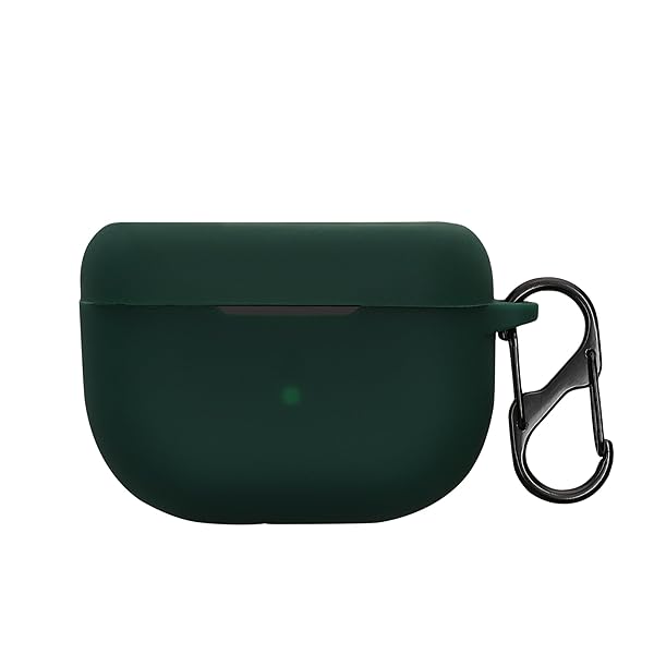 kwmobile イヤホンケース Jabra Elite 10 / E10対応 ケース - ワイヤレスイヤホン シリコン 落下防止 深緑色